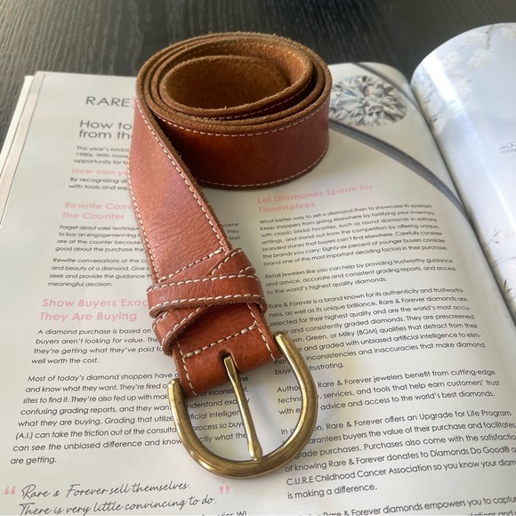Genuine Leather Brown Ultra Soft Belt Size: 33 - Picture 1 of 7